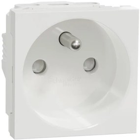 SE Контакт френски стандарт с детска защита винт 2 мод. цвят Бял Unica - NU303918E