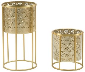Комплект от 2 стойки за саксии в златисто, височина 40 cm Golvy - Mauro Ferretti