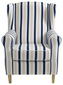 Кресло на сини и бели райета Lorris - Max Winzer