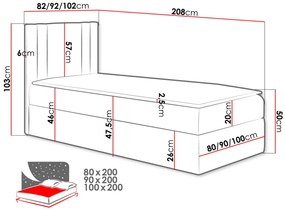 Тапицирано легло Carmen Mini-Roz-80 x 200-Aristera