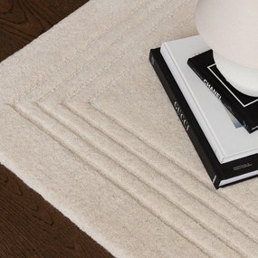 Ръчно изработен вълнен килим в цвят слонова кост 120x170 cm Orlo Ivory – Asiatic Carpets