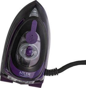 Парна ютия за пътуване Adler AD 5049, 420W, 30 мл, Керамична плоча, Парно и сухо гладене, Черен/Лилав