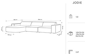 Ъглов диван от зелено кадифе (ляв ъгъл) Jodie - Micadoni Home