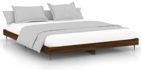 832260 vidaXL Рамка за легло без матрак кафяв дъб 120x200 см инженерно дърво