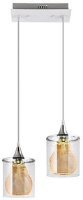 LED Пендел 2xLED/5W/230V бял/прозрачен