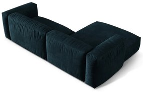 Тъмносин кадифен модулен ъглов диван (ляв ъгъл) Martina – Micadoni