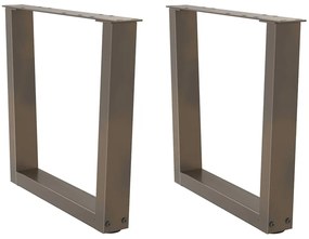 4012631 vidaXL Крака за масичка за кафе, V-образни, 2 бр., естествена стомана, 50 x (42-43,3) см, стомана