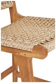 Бар стол от масивно тиково дърво в естествен цвят (височина на седалката 60 cm) Derby – House Nordic