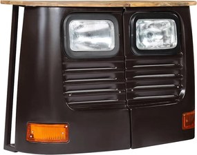 246244 vidaXL Бюфет тип камион, мангово дърво масив, тъмносив