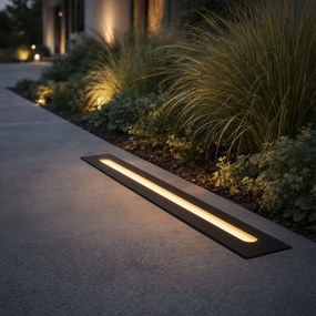 Модерен наземна лампа черна 50 см с LED IP65 - Eline