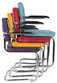 Комплект от 2 черни стола с подлакътници Ridge Kink Rib - Zuiver