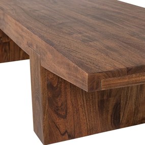 Масичка за кафе от масивна акация в тъмно естествен цвят 48x152 cm Eron – WOOOD