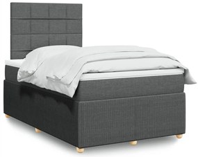 3294324 vidaXL Боксспринг легло с матрак, тъмносиво, 120x200 см, плат