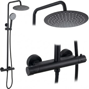 Душ комплект без чучур с термостат Rea Lungo Black