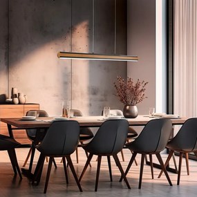 Черно и естествено LED висящо осветително тяло Deacon – Trio