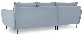 Ъглов диван от светлосиньо кадифе (ляв ъгъл) Vienna - Cosmopolitan Design