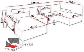 Ъглов диван Bella XL-Син