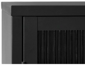 Черна метална витрина 132x85 cm Bronco - Unique Furniture