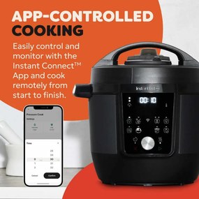 Мултикукър Instant Pot Plus 60 WiFi, 1000W, 5.7 л, 9 програми, WiFi управление, LCD дисплей, Неръждаема стомана, Черен