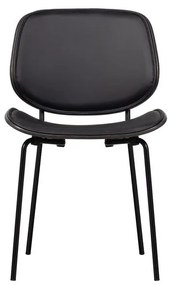 Черни трапезни столове в комплект 2 бр. от имитация на кожа Close In – WOOOD