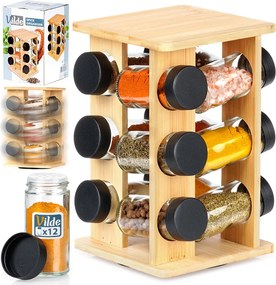 Комплект бурканчета за подправки със стойка 12 броя