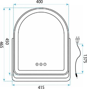 Огледало LED GLAM White 40x45cm