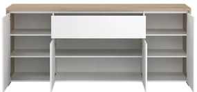 Скрин от дъбов декор в бял и естествен цвят 197x84x48 cm Next – Tvilum