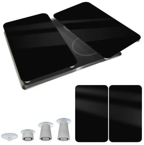 Комплект от 2 стъклени капака за печка Universal black - Wenko