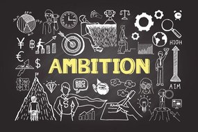 Самозалепващ тапет – Мотивационна дъска - Ambition