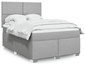 3292832 vidaXL Боксспринг легло с матрак, светлосиво, 160x200 см, плат