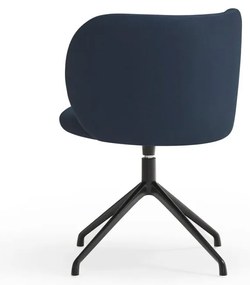 Тъмносин тапициран трапезен стол Mogi – Teulat