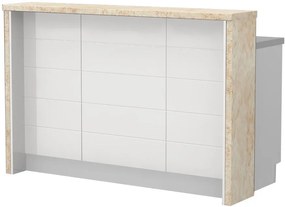 Островна кухненска пейка Hudson-Length: 150 cm.-White-Latino Marble