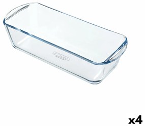 Форма за Печене Pyrex Classic Vidrio Квадратен Прозрачен Cтъкло 28 x 11 x 8 cm (4 броя)