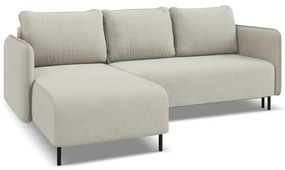 Бежов разтегателен ъглов диван с място за съхранение (ляв ъгъл) Luana – Makamii