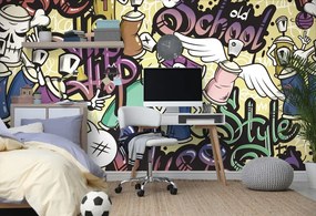 Тапет – Весел street art с жълт контраст