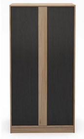 Черно-естествен гардероб от декор от дъб 90x180x53 cm Dennis – Marckeric