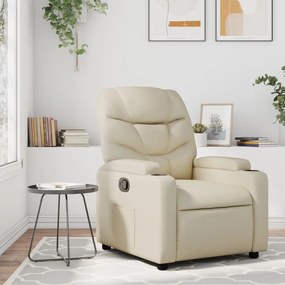 3205641 vidaXL Кресло с регулируема облегалка, кремаво, изкуствена кожа