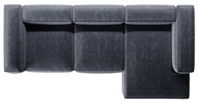 Сиво-син ъглов диван от рипсено кадифе (десен ъгъл) Bergano – Cosmopolitan Design
