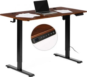 Електрическа работна маса с регулируема височина и черни крака - 120 x 60 cm Бял