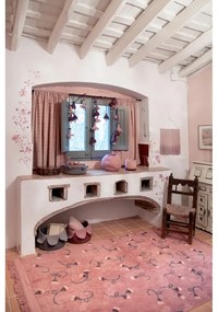 Розов ръчно изработен памучен детски килим подходящ за пране 140x210 cm English Garden Ash Rose – Lorena Canals