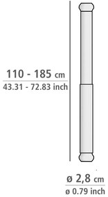 Телескопичен прът в сребристо за баня, дължина 110-185 см Luz - Wenko