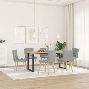 3315672 vidaXL Трапезни столове, 6 бр, облачно сиви, текстил