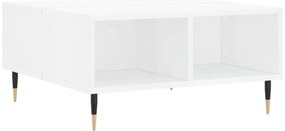 827030 vidaXL Кафе маса, бял гланц, 60x60x30 см, инженерно дърво