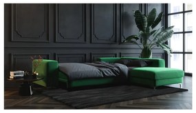 Тъмнозелен кадифен ъглов разтегателен диван Devichy , десен ъгъл Rothe - devichy