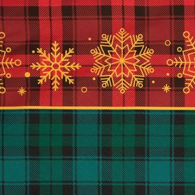 Коледно памучно спално бельо с каре и снежинки Ширина: 140 см | Дължина: 200 см