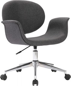3054827 vidaXL Въртящ се офис стол, сив, текстил