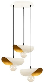 Висящо осветително тяло с метален абажур в бял и златист цвят Sivani – Opviq lights