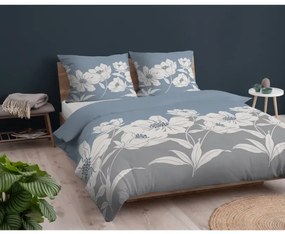 Фланелени чаршафи - сини с мотиви на цветя 3 časti: 1ks 220x200 + 2ks 70x80