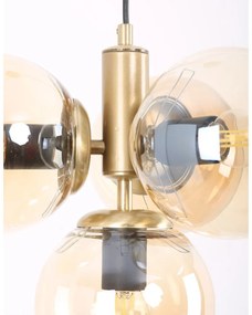 Висяща лампа със стъклен абажур в жълто-златисто ø 15 cm Hector - Squid Lighting