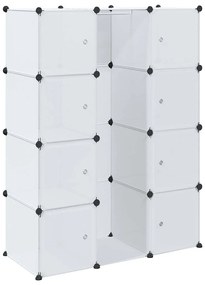 240498 vidaXL Модулен шкаф с 9 отделения, 109x36,5x143 см, бял